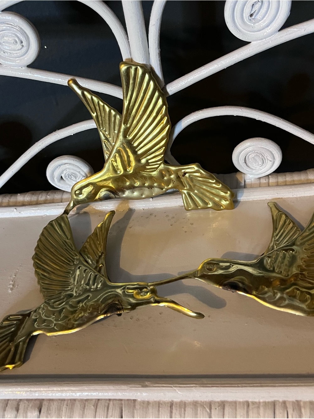 Homco Gold Hummingbird Wall Trio